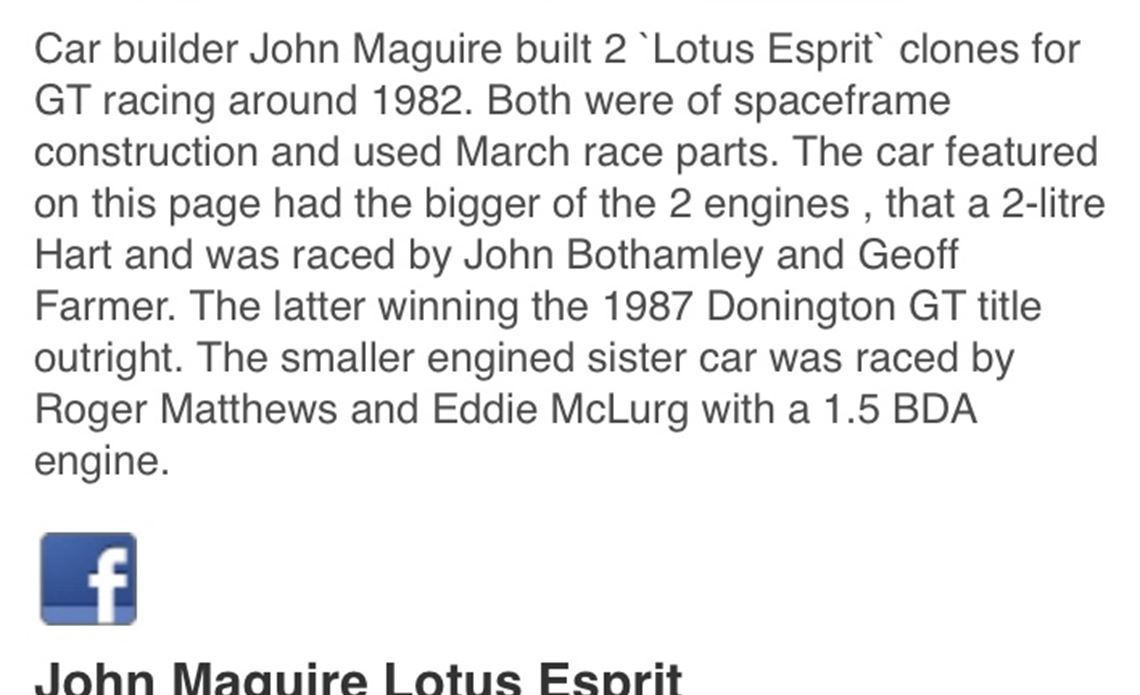 Maguire Lotus Esprit Special GT