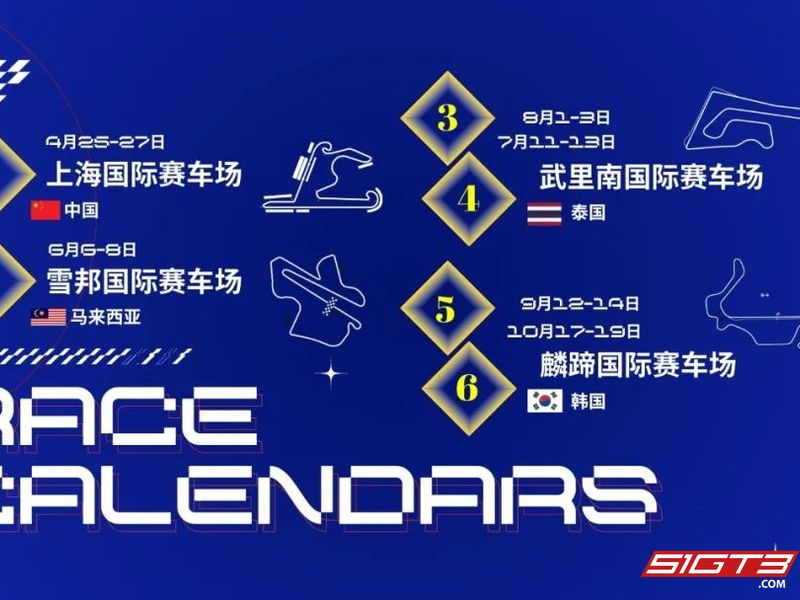 Ultimo aggiornamento del calendario TCR Asia 2025