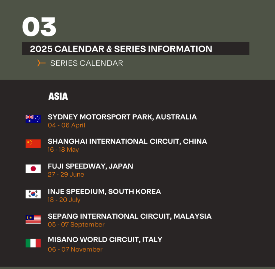 Lamborghini Unveils 2025 Super Trofeo Asia Calendar