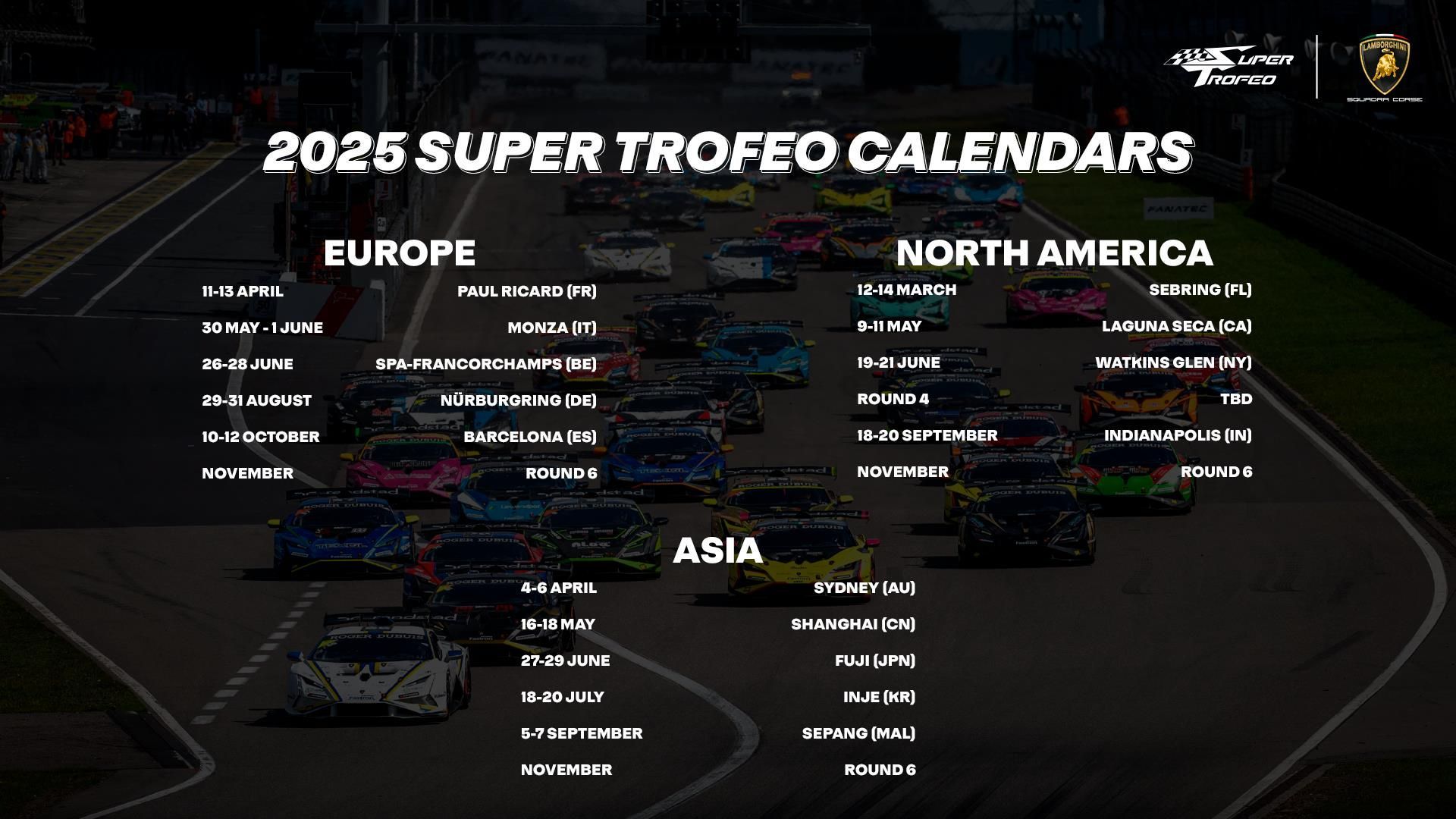 Lamborghini Announces 2025 Super Trofeo Europe Calendar