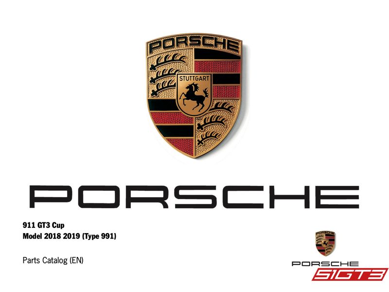 Catalogue de pièces détachées pour Porsche 911 GT3 Cup (modèle 2018-2019) (Type 991) (EN)