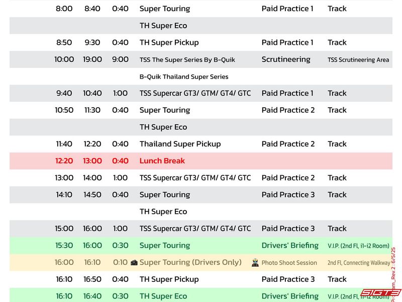 Inilabas ang Iskedyul ng B-Quik Thailand Super Series Event 1