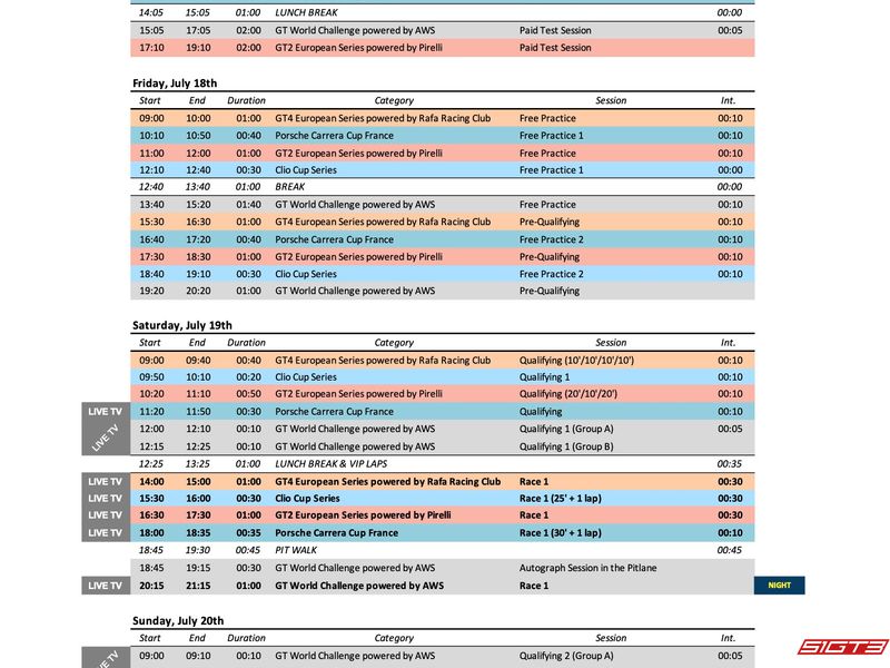 Porsche Carrera Cup France Schedule at 2025 GT World Challenge Misano Round