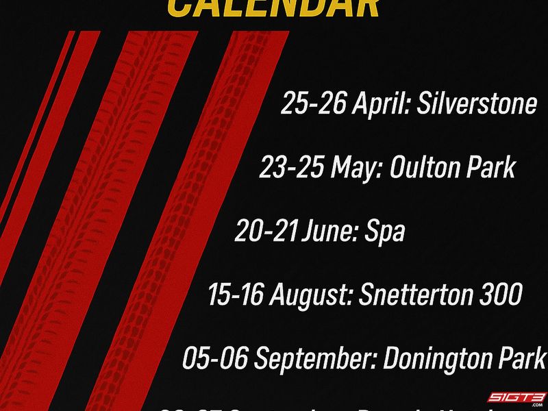 Kalendar Rasmi Kejohanan GT British 2026 Didedahkan