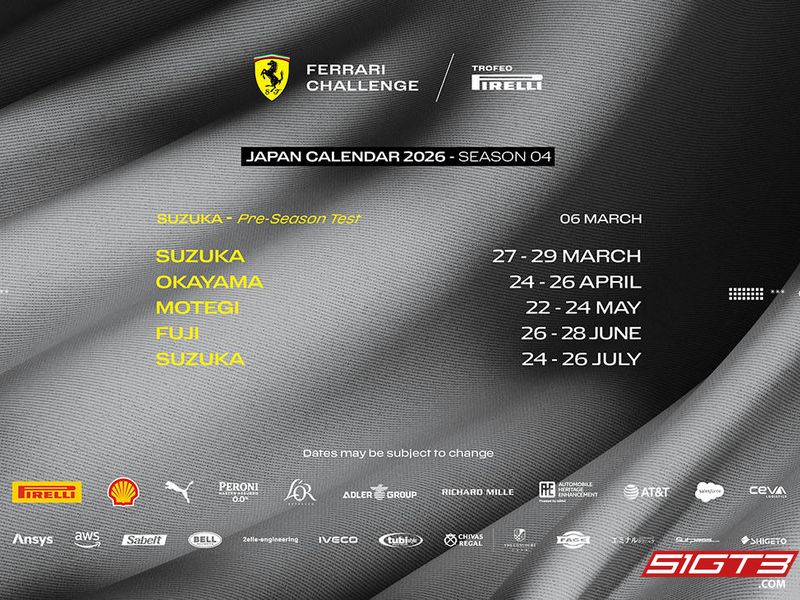 Ferrari Challenge Japão 2026 – Calendário Completo (Temporada 04)
