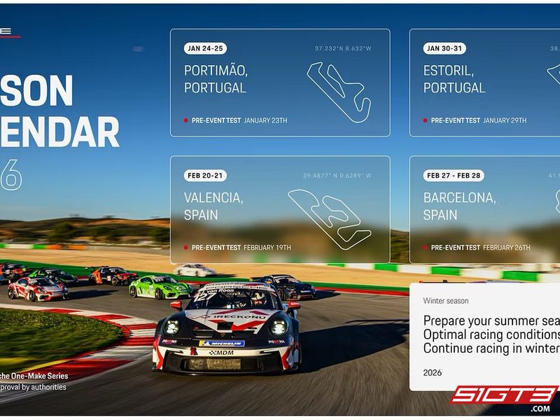 Annunciato il calendario 2026 della Porsche Sprint Challenge Southern Europe (PSCSE)