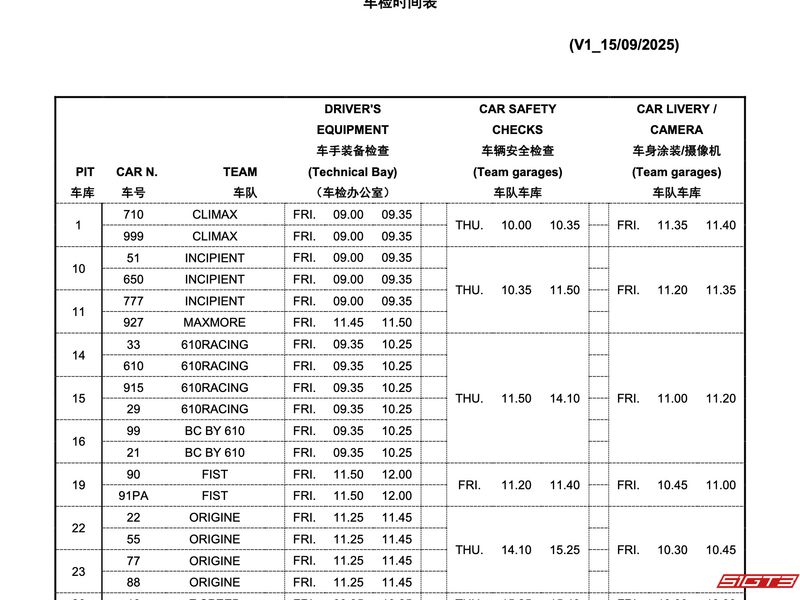 2025 China GT第四站上海站车检时间表正式公布