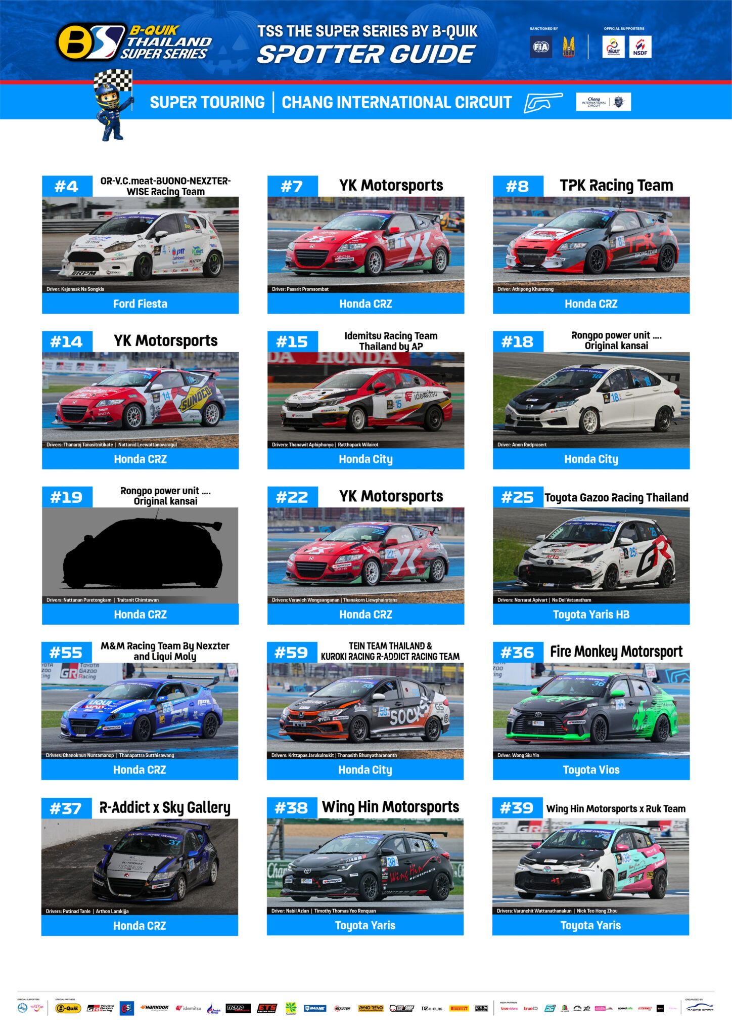 2025 Thailand Super Series Event 5: Super Touring Entry List