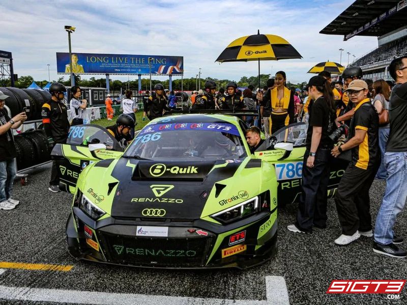 Karol Basz e “Kiki” Sak Nana salgono sul podio al debutto dell'Audi GT3 al TSS