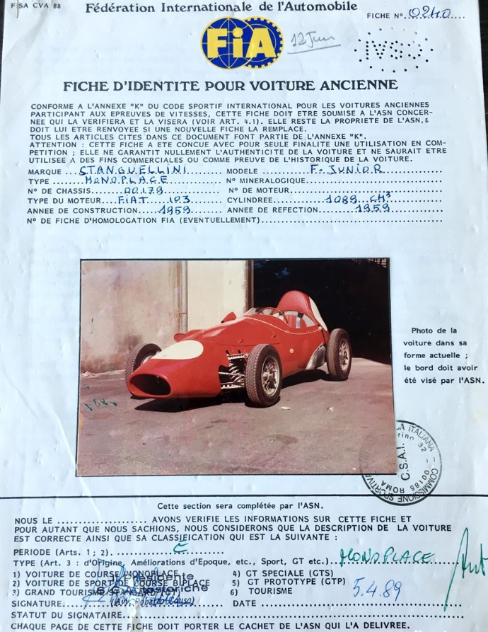 Stanguellini Formula Junior 1959