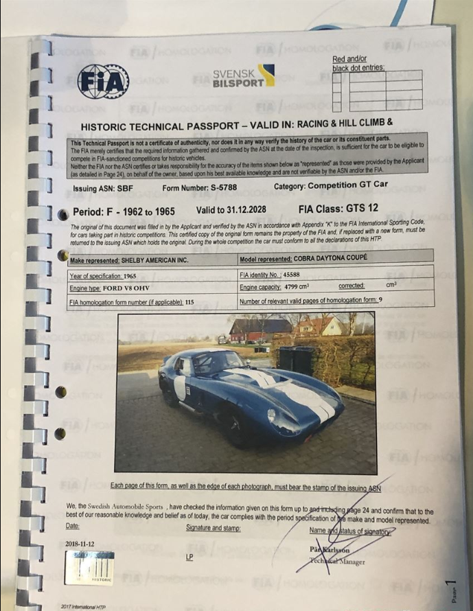 Cobra Shelby Cobra Daytona Coupé