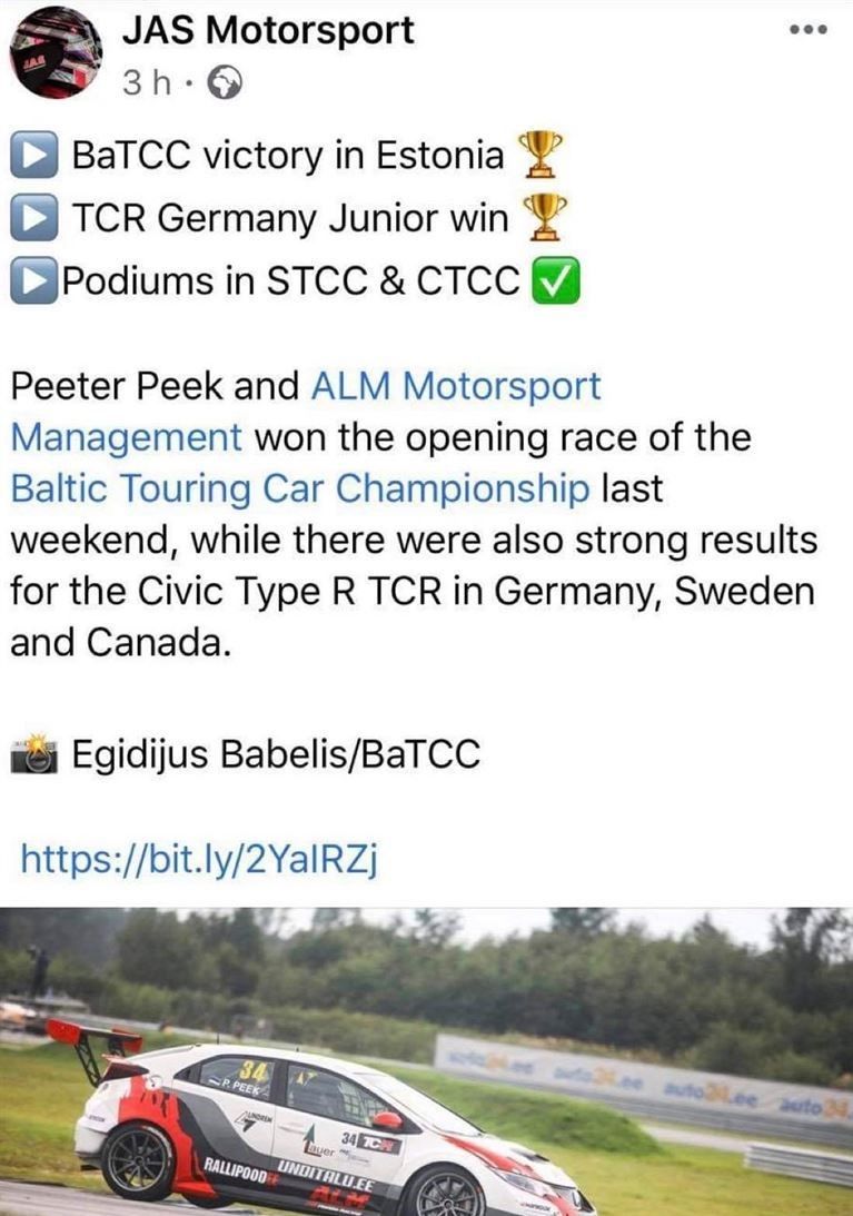 J.A.S. 本田思域Type-R TCR赛车，耐力套件