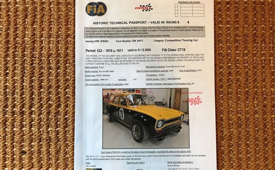 Ford Escort Mk1 RS1600 FIA历史赛车 (1969)