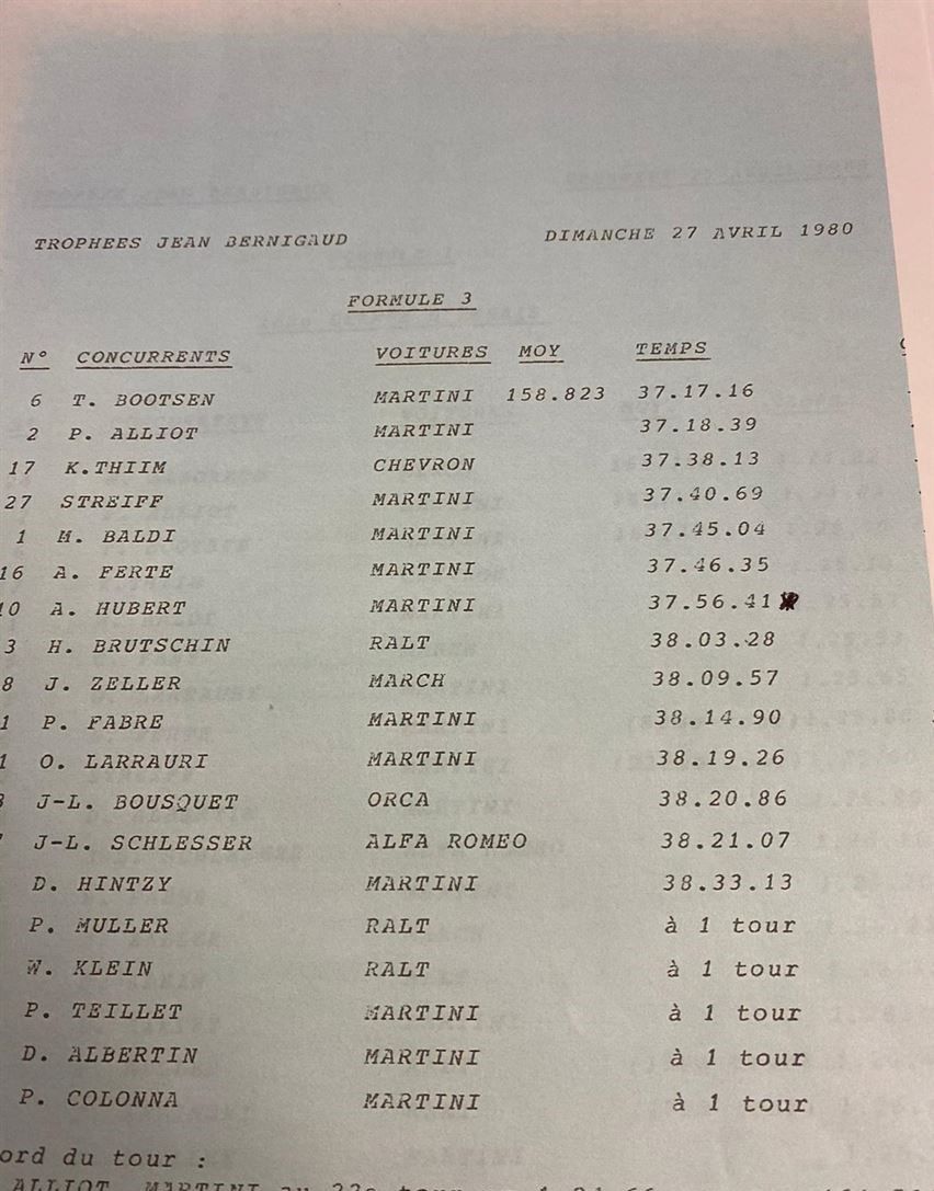 Martini MK31 Formula 3 -Toyota Novamotor - 1980