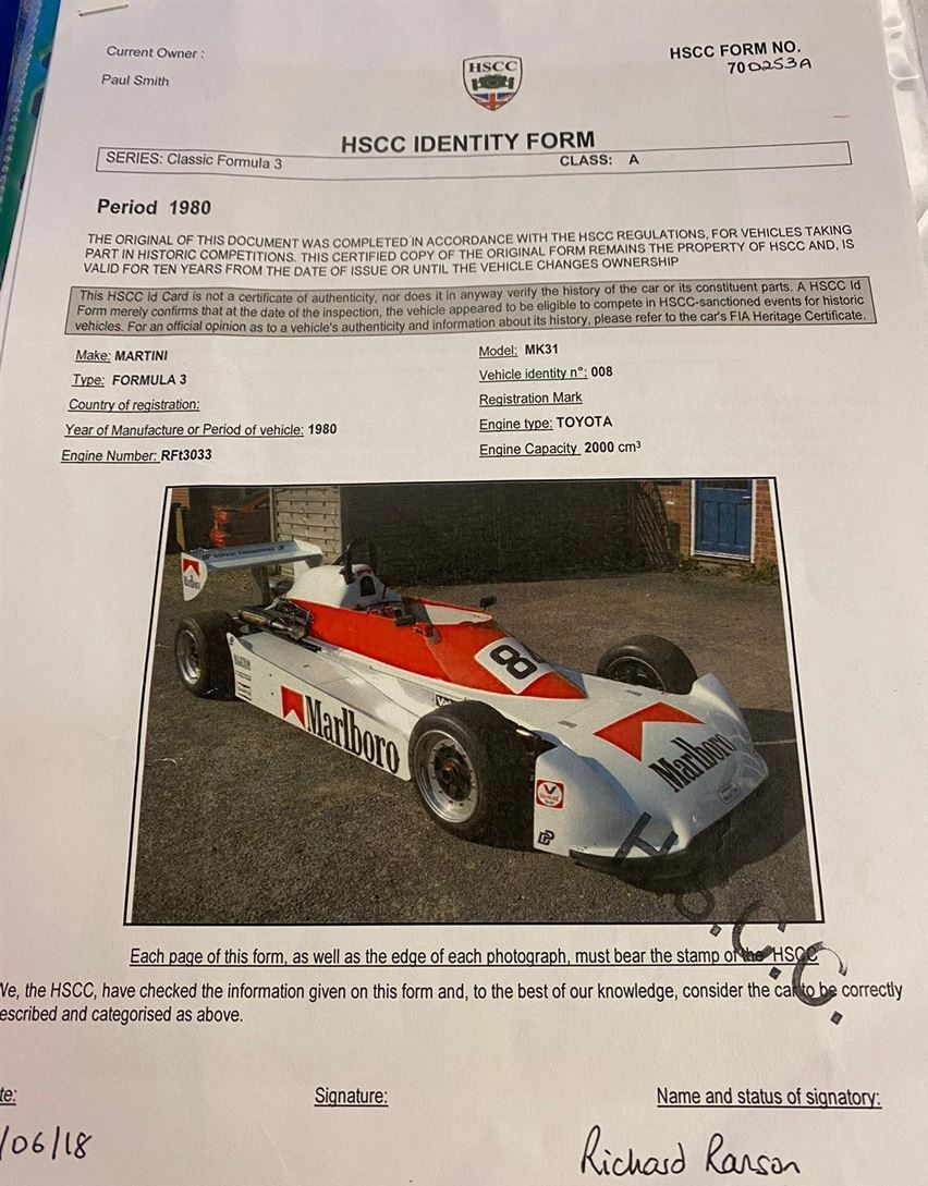 Martini MK31 Formula 3 -Toyota Novamotor - 1980