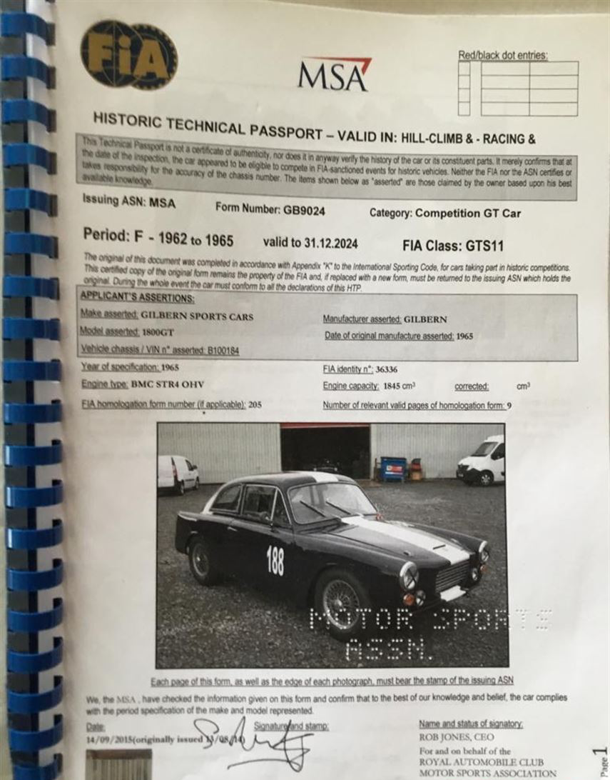 1965 Gilbern 1800 GT FIA赛车