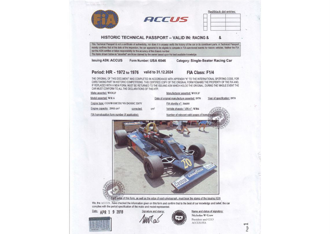 ​​​​​​​1978 Wolf WR6 Formula 1