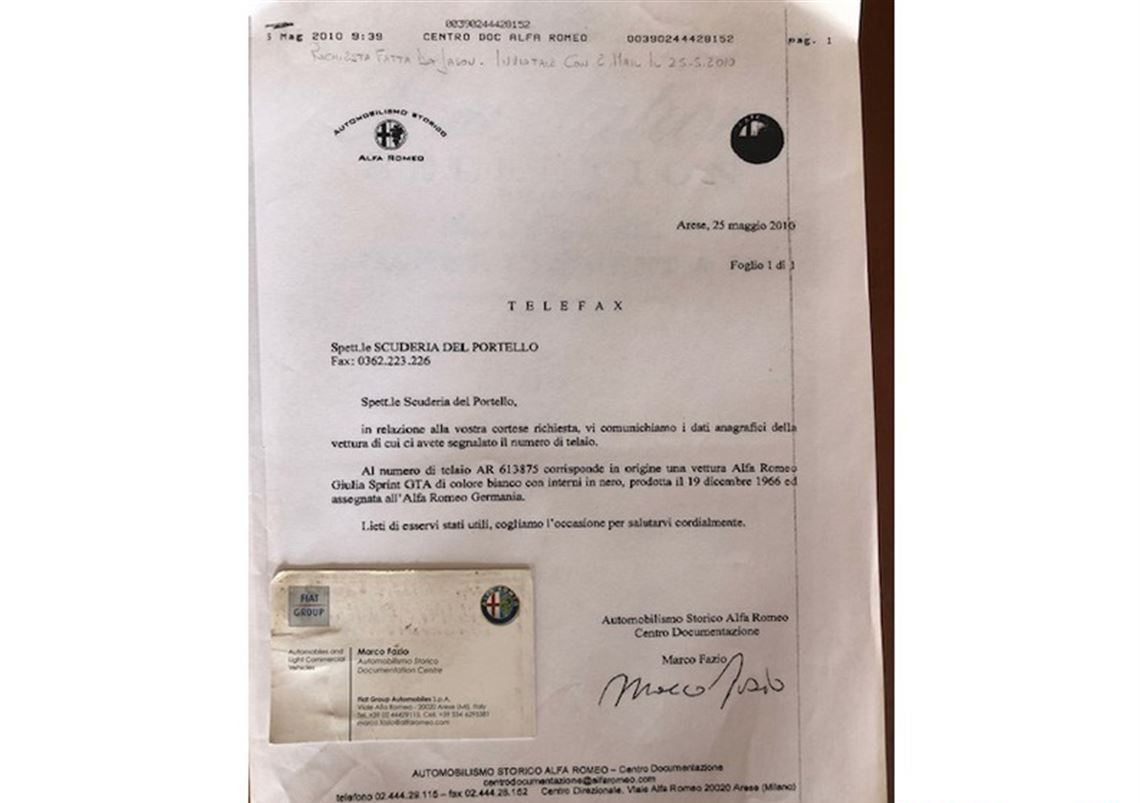 1965 Alfa Romeo Giulia Sprint GTA