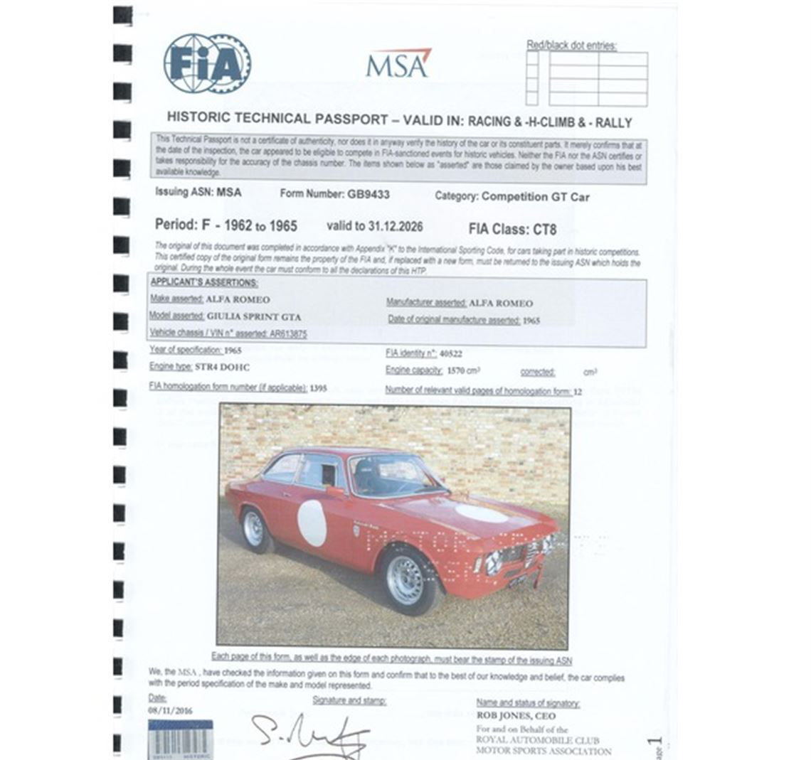 1965 Alfa Romeo Giulia Sprint GTA