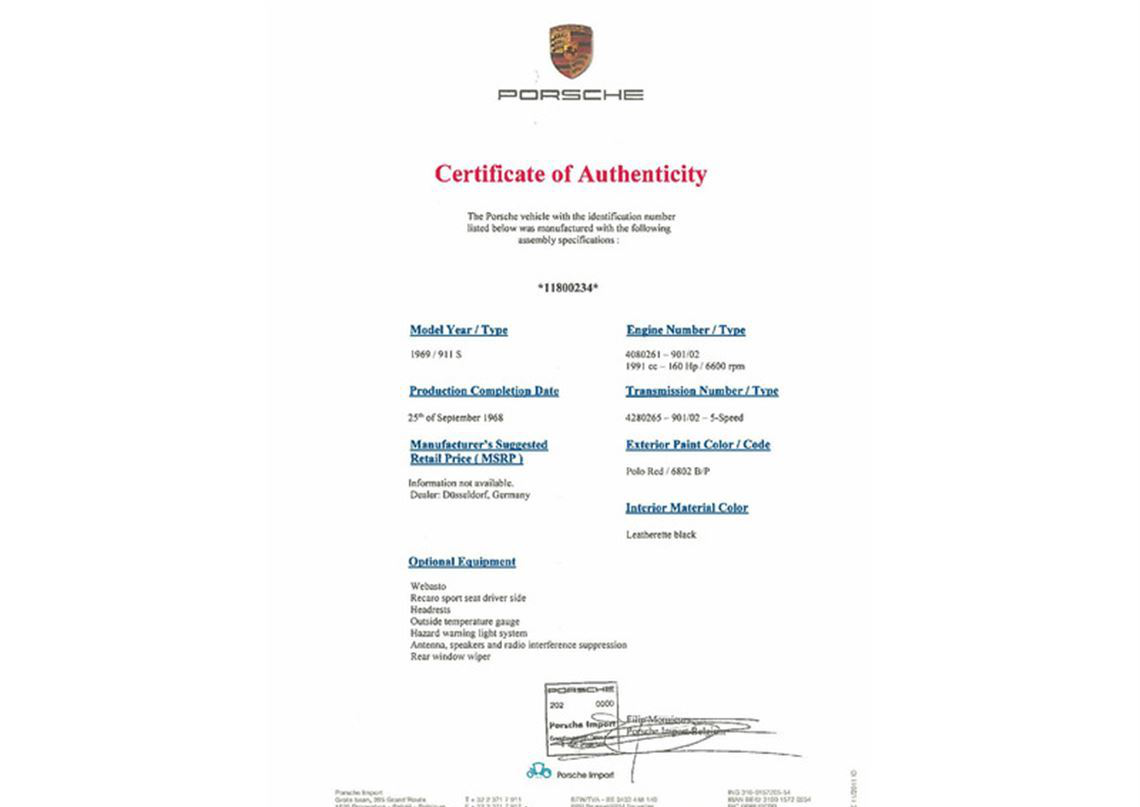保时捷911S，原厂准备