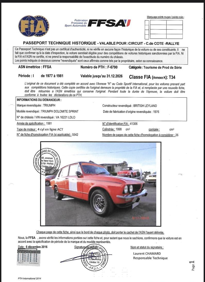 Triumph Dolomite FIA