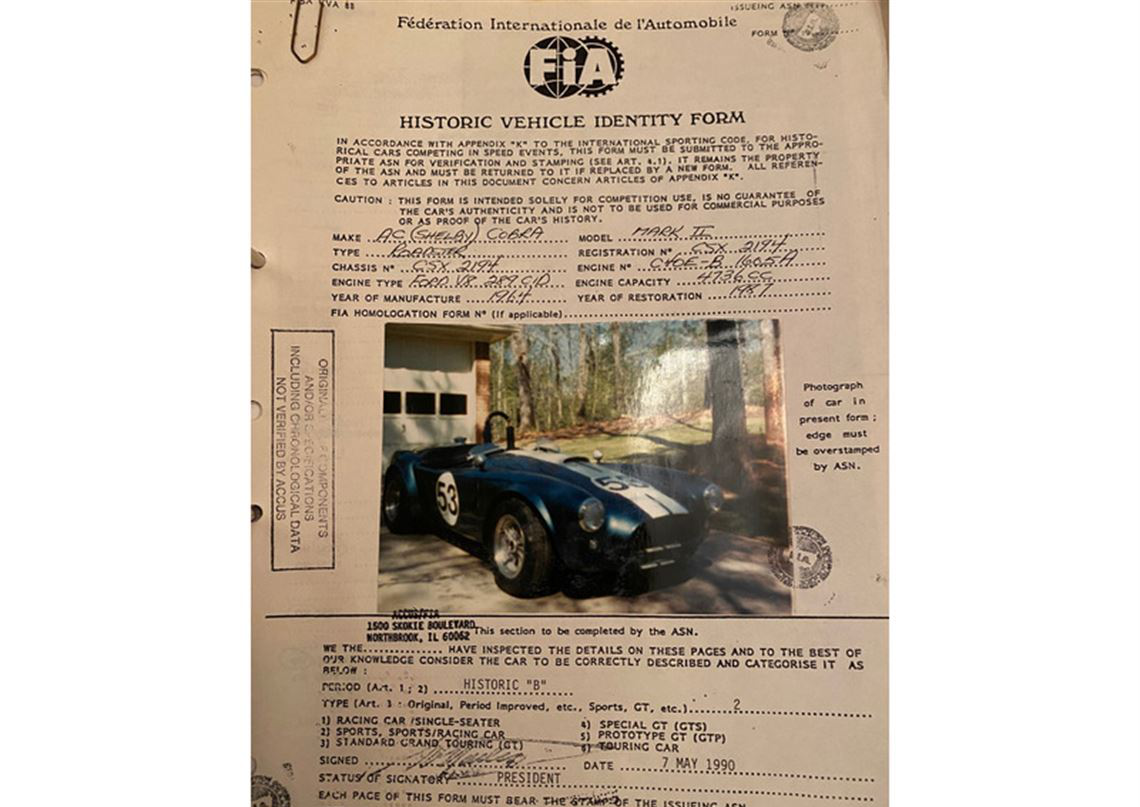 1963 Shelby Cobra 289ci