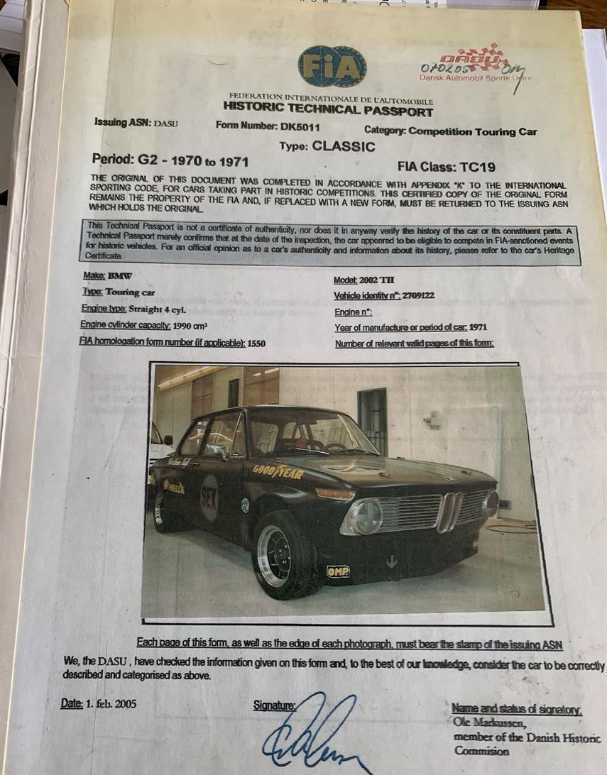 1971 宝马2002 Tii Group 2 FIA (Appendix K) + HTP