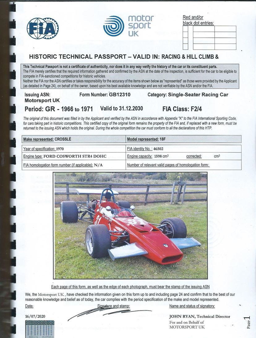 Crosslé 18F-70-03, Historic Formula 2