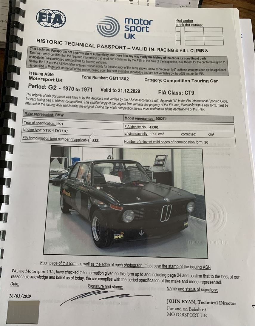 1971 宝马2002 Tii Group 2 FIA (Appendix K) + HTP