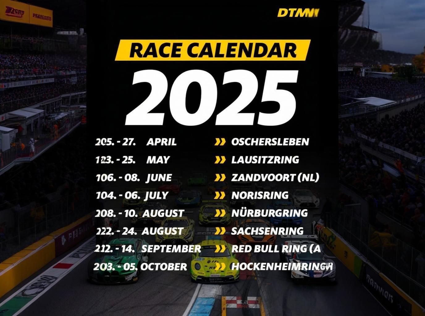 S-a anunțat calendarul curselor Deutsche Tourenwagen Masters (DTM) 2025