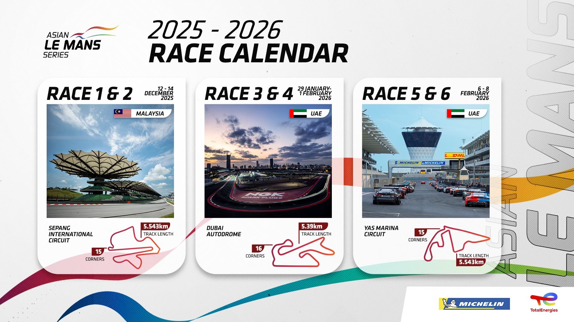 2025–2026 Asya Le Mans Serisi Yarış Takvimi