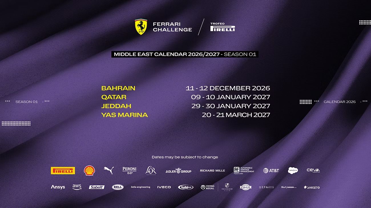 Calendrier Ferrari Challenge Moyen-Orient 2026/2027 – Saison 01